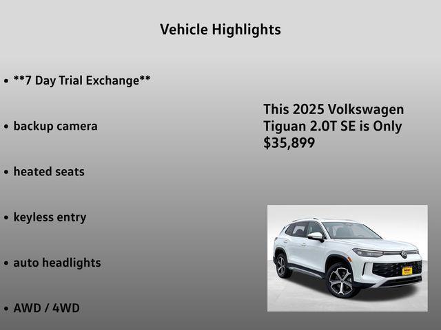 new 2025 Volkswagen Tiguan car, priced at $35,899