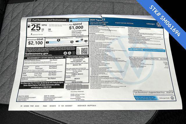 new 2025 Volkswagen Tiguan car, priced at $32,377
