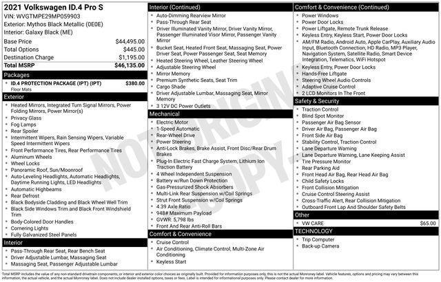 used 2021 Volkswagen ID.4 car, priced at $20,500