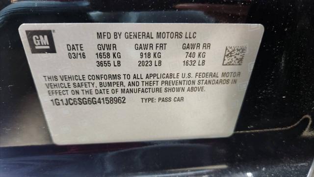 used 2016 Chevrolet Sonic car, priced at $9,995