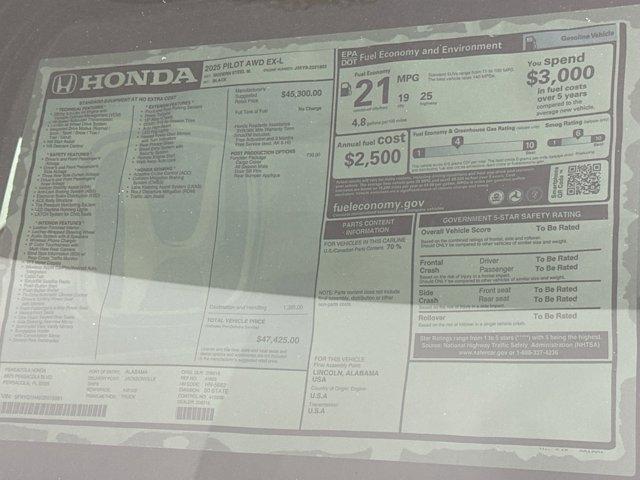new 2025 Honda Pilot car, priced at $44,291