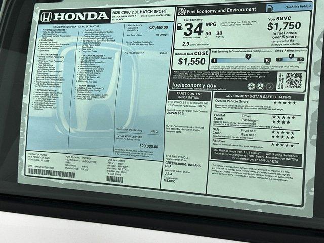 new 2025 Honda Civic car, priced at $27,681