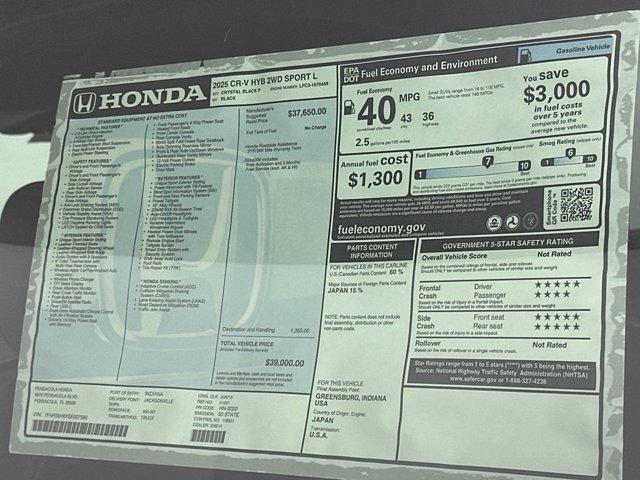 new 2025 Honda CR-V Hybrid car, priced at $37,041