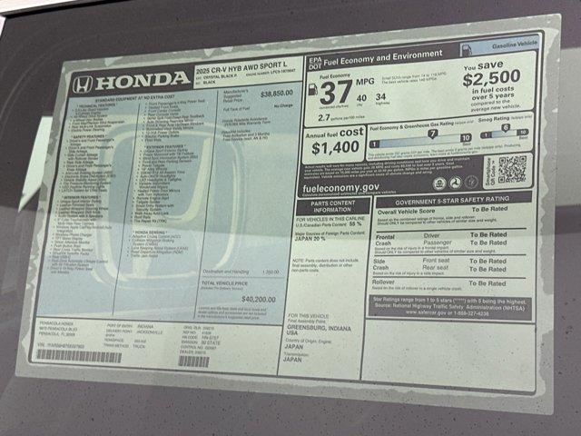 new 2025 Honda CR-V Hybrid car, priced at $38,113