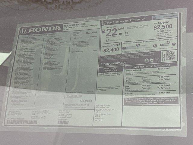 new 2025 Honda Pilot car, priced at $47,991