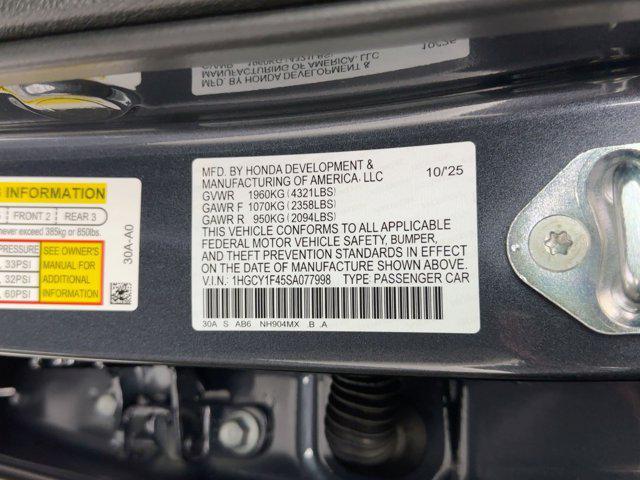 new 2025 Honda Accord car, priced at $30,311