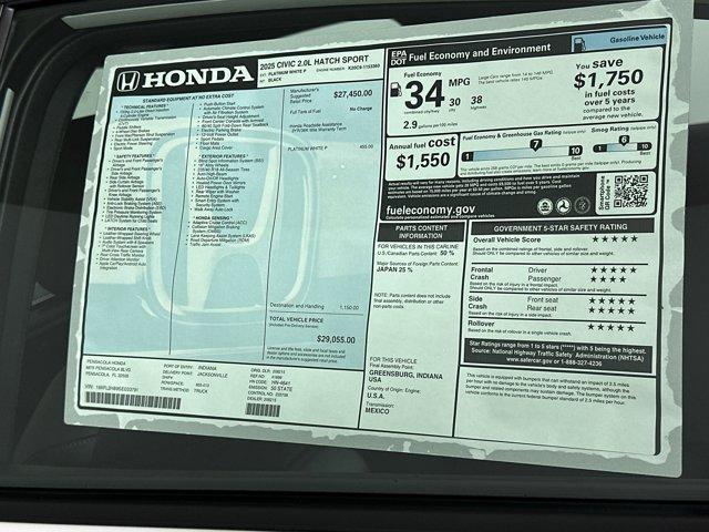 new 2025 Honda Civic car, priced at $27,741