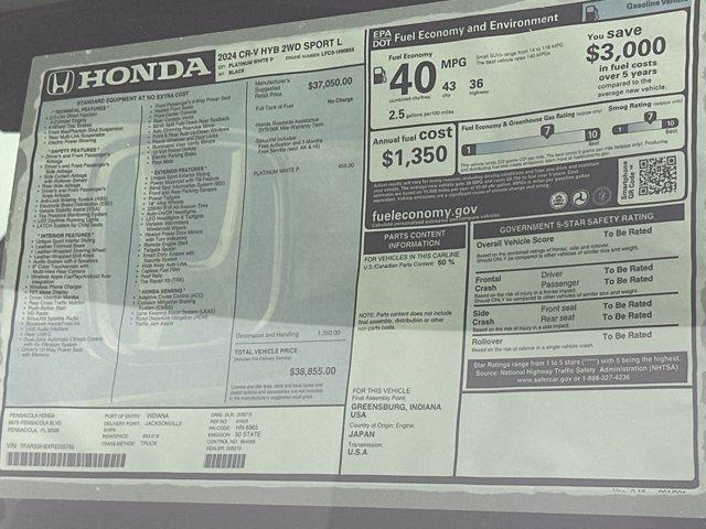 new 2024 Honda CR-V Hybrid car, priced at $36,901
