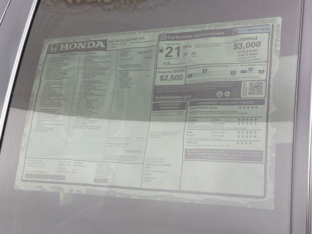 new 2025 Honda Ridgeline car, priced at $44,061
