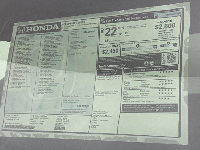 new 2024 Honda Odyssey car, priced at $41,881