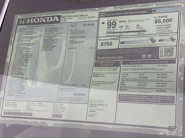 new 2024 Honda Prologue car, priced at $46,991