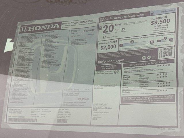 new 2025 Honda Pilot car, priced at $49,791