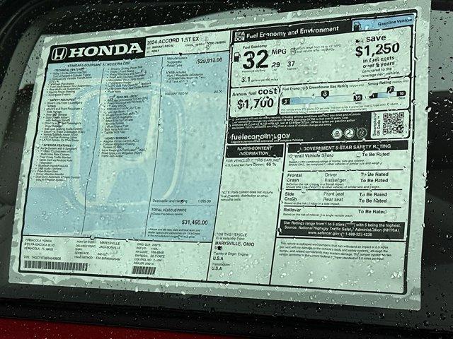 new 2024 Honda Accord car, priced at $29,881