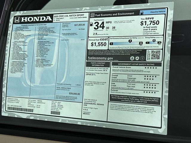 new 2025 Honda Civic car, priced at $27,681