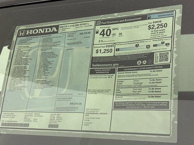 new 2026 Honda CR-V Hybrid car, priced at $39,991