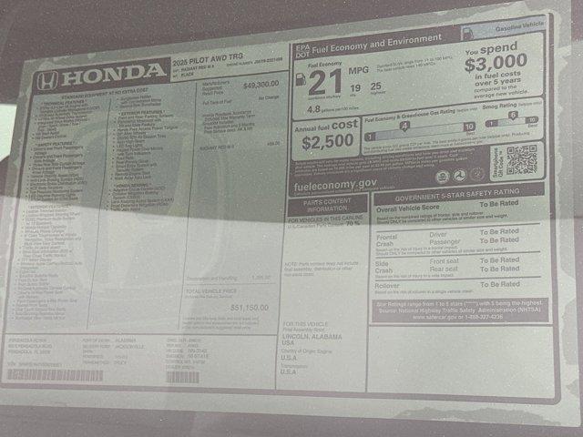 new 2025 Honda Pilot car, priced at $49,151