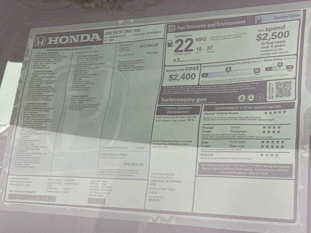 new 2025 Honda Pilot car, priced at $46,991