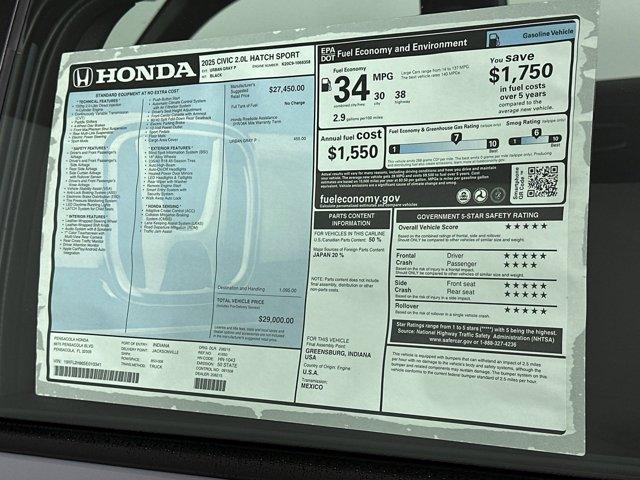 new 2025 Honda Civic car, priced at $27,681