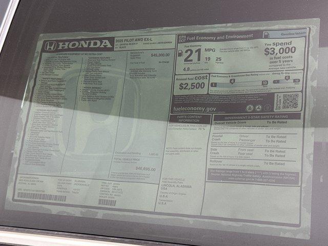 new 2025 Honda Pilot car, priced at $43,561