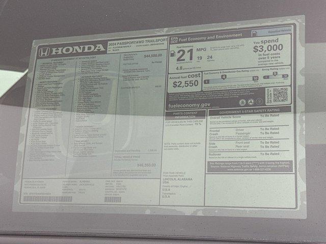 new 2024 Honda Passport car, priced at $45,341