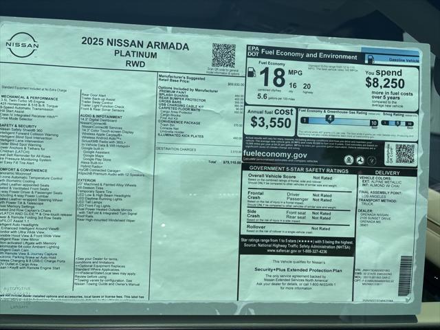 new 2025 Nissan Armada car, priced at $75,110