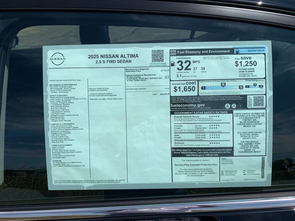 new 2025 Nissan Altima car, priced at $28,830