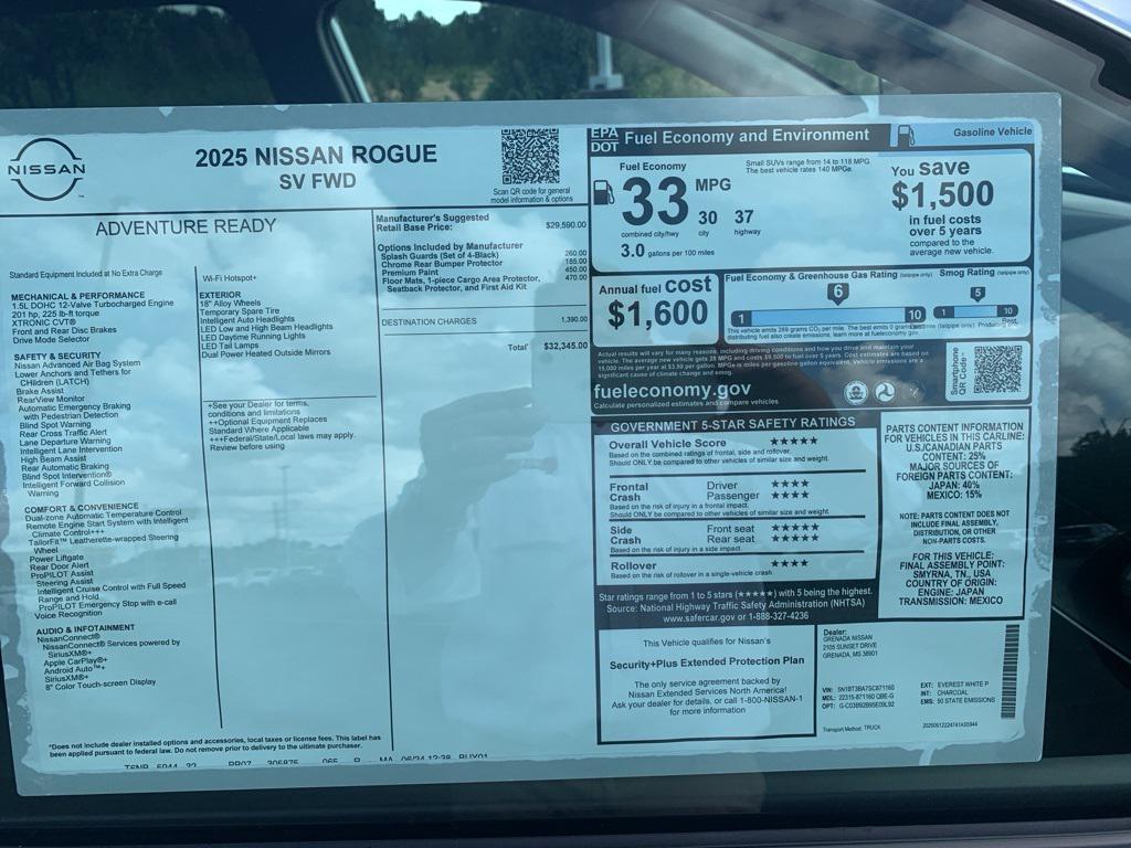 new 2025 Nissan Rogue car, priced at $32,345