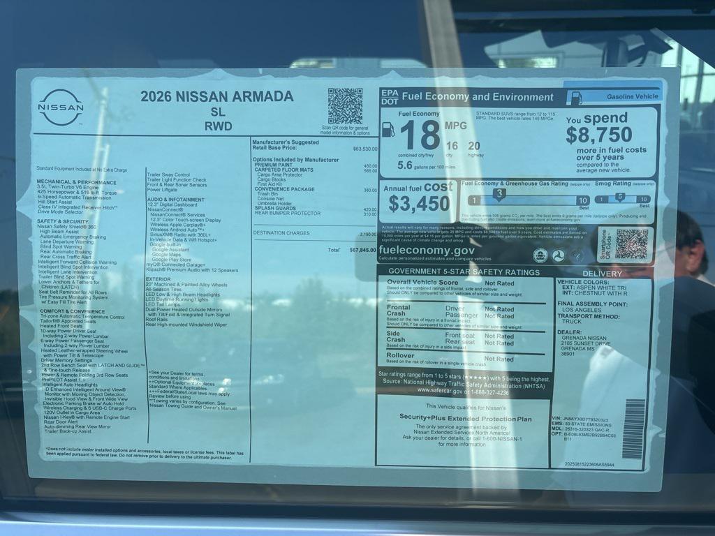 new 2026 Nissan Armada car, priced at $67,845