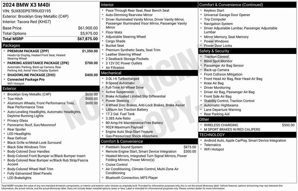 used 2024 BMW X3 car, priced at $55,321