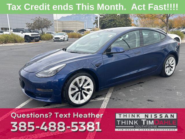 used 2022 Tesla Model 3 car, priced at $22,499