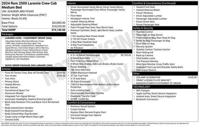 used 2024 Ram 2500 car, priced at $58,995