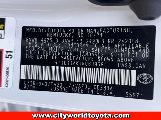 used 2022 Toyota Camry car, priced at $21,890