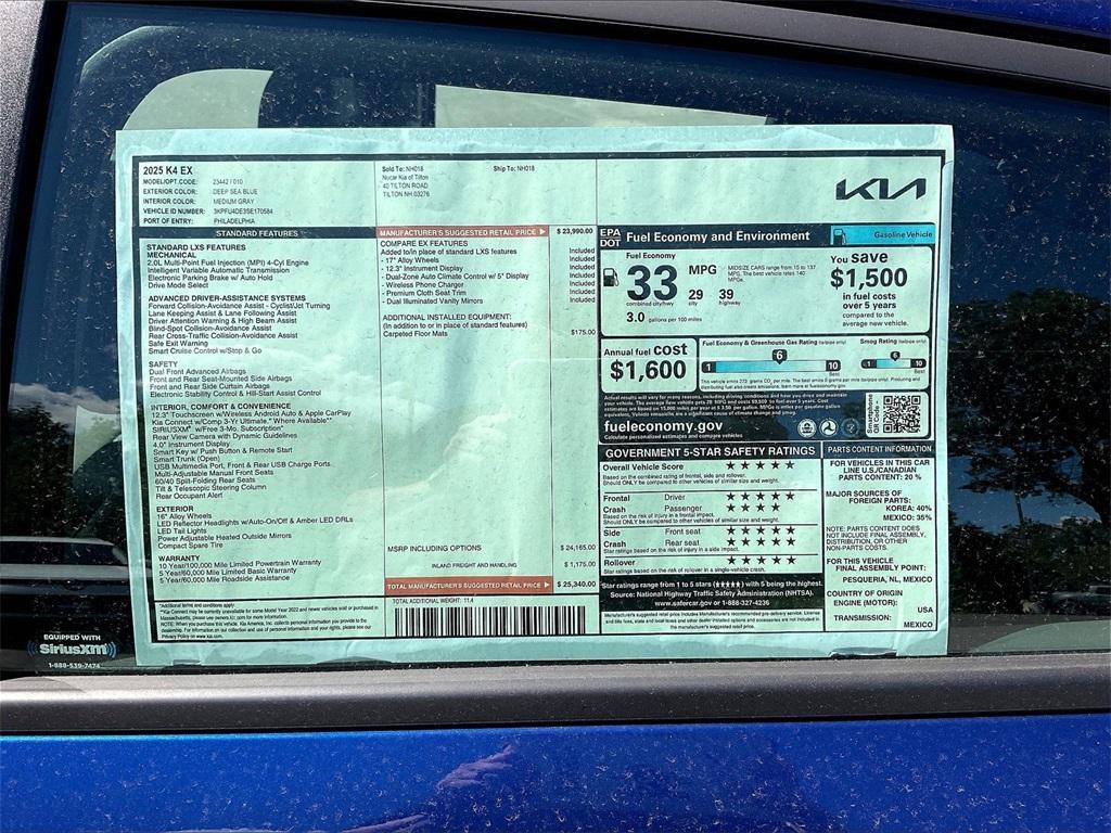 new 2025 Kia K4 car, priced at $22,739