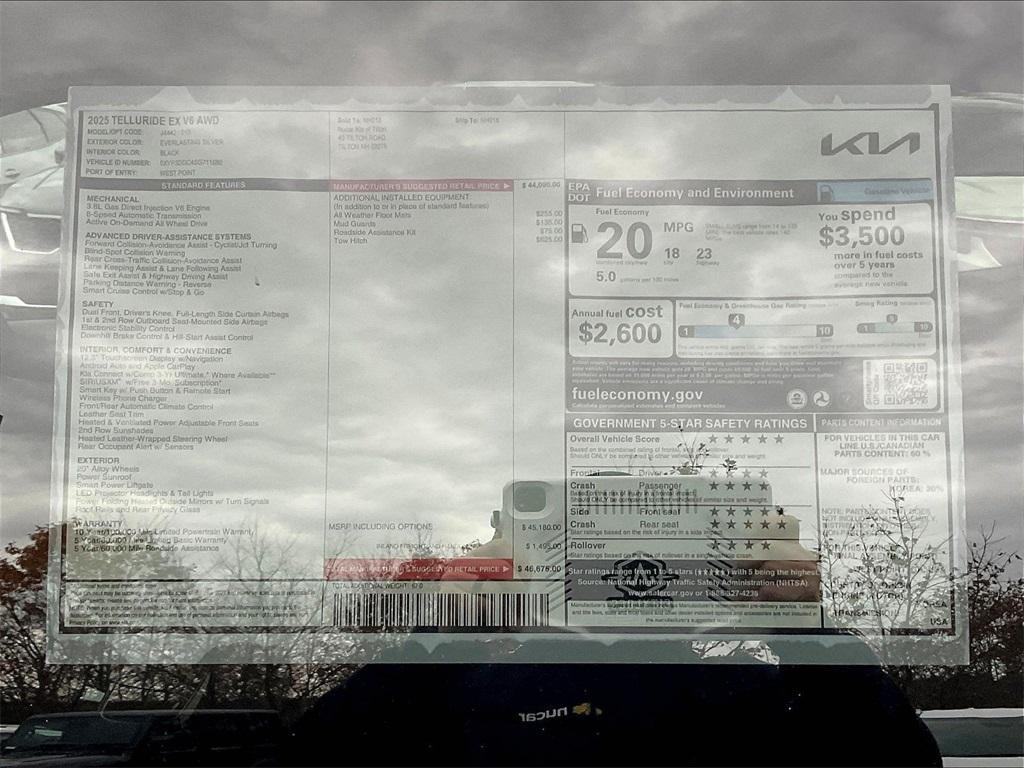 new 2025 Kia Telluride car, priced at $43,325