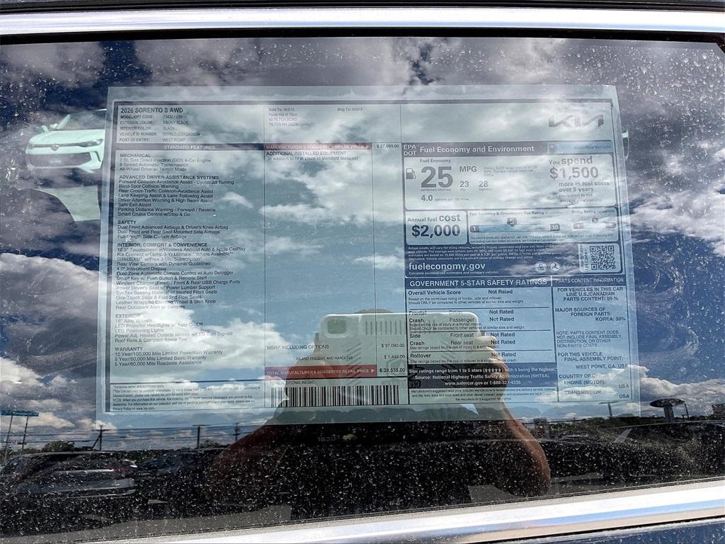 new 2026 Kia Sorento car, priced at $36,002