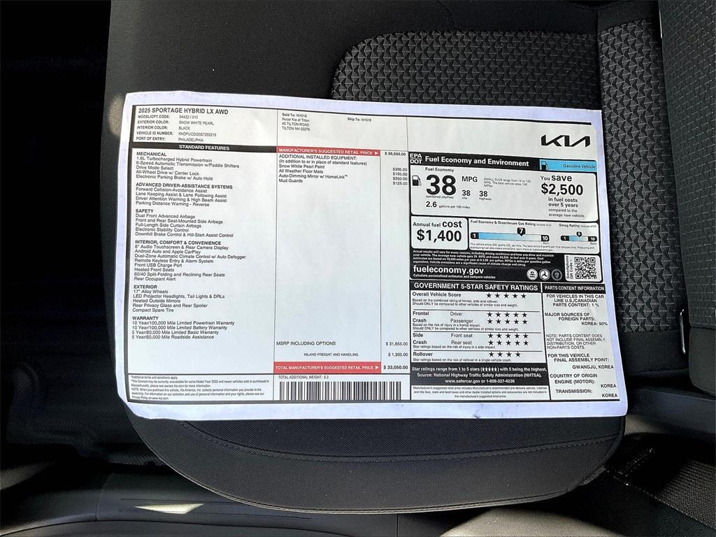 new 2025 Kia Sportage Hybrid car, priced at $30,310