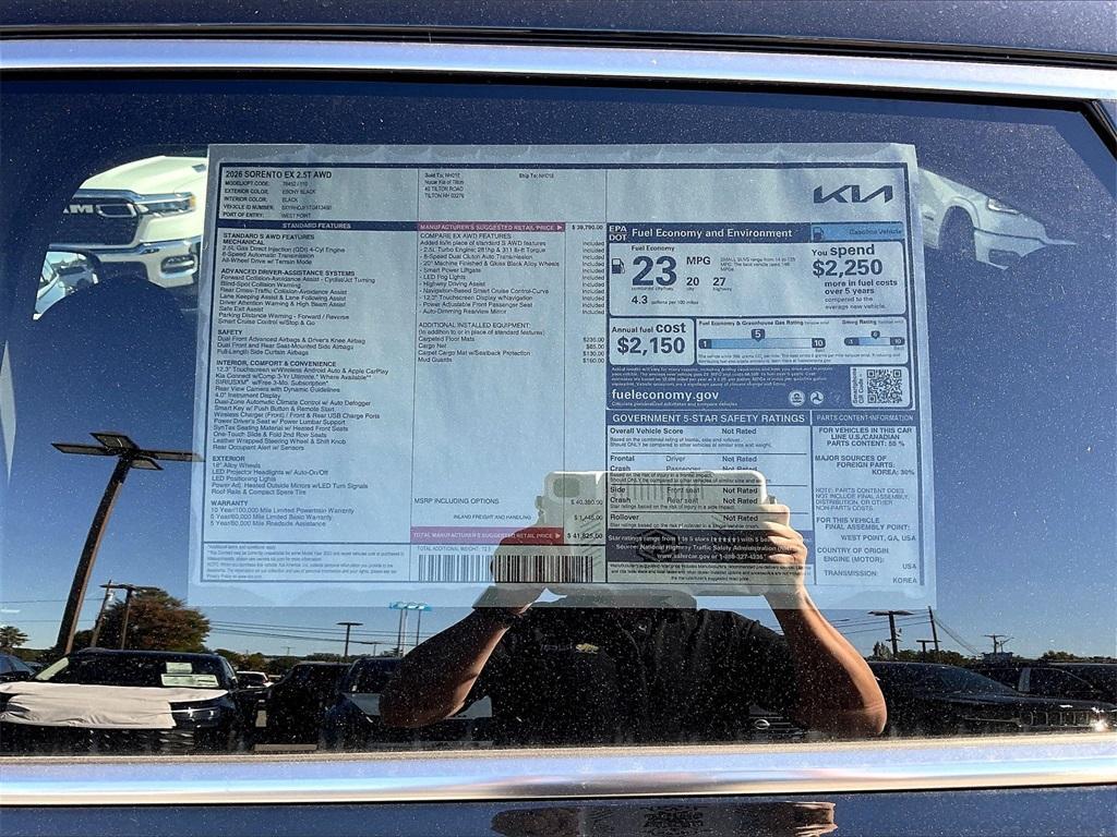 new 2026 Kia Sorento car, priced at $38,792