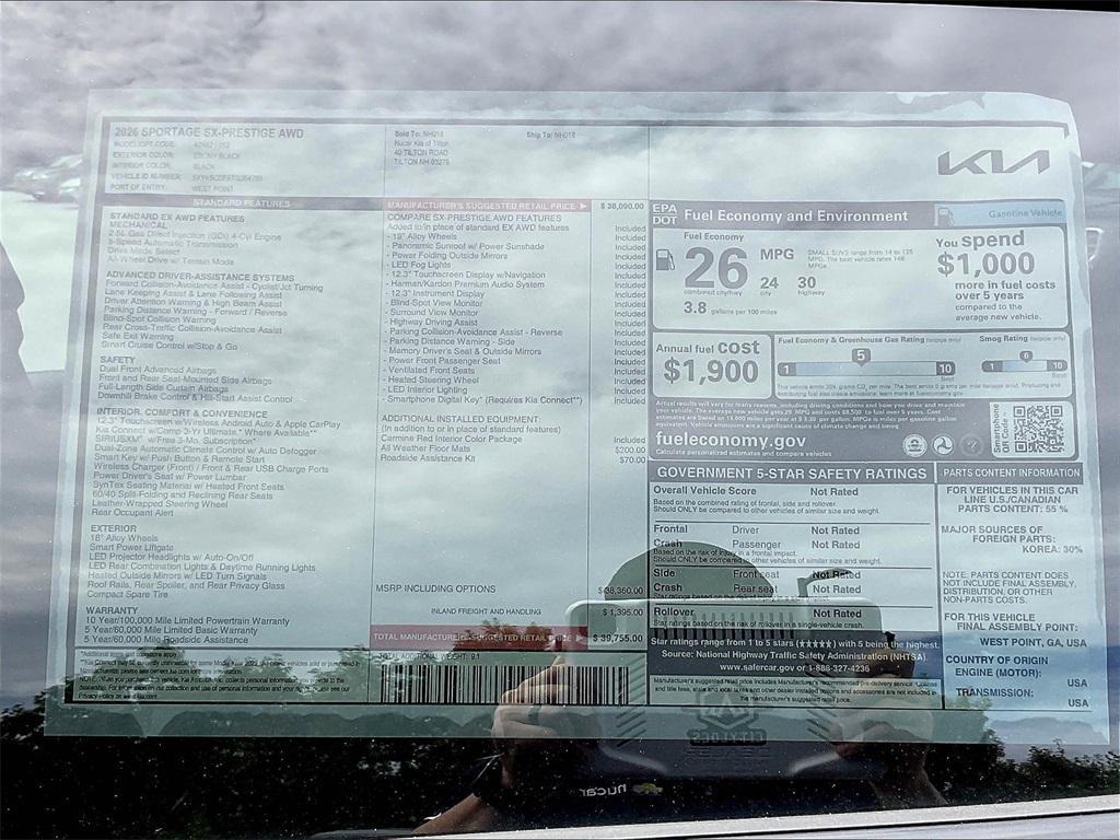 new 2026 Kia Sportage car, priced at $37,655