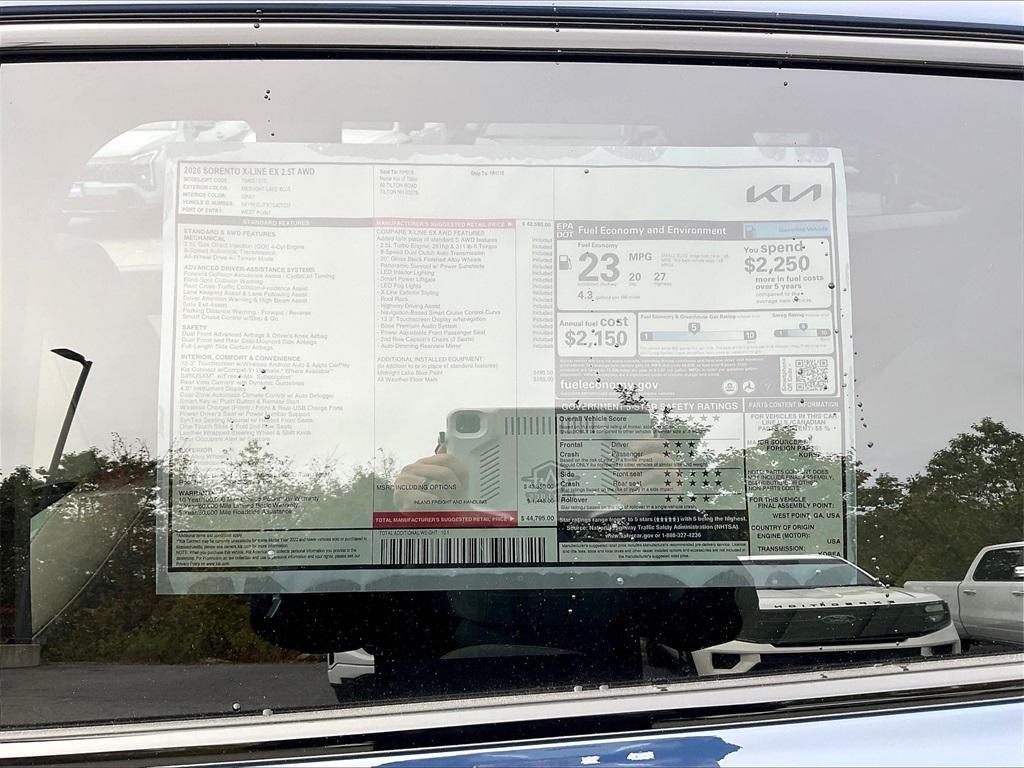 new 2026 Kia Sorento car, priced at $41,262