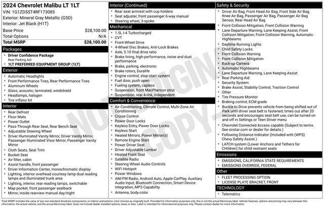 used 2024 Chevrolet Malibu car, priced at $18,700