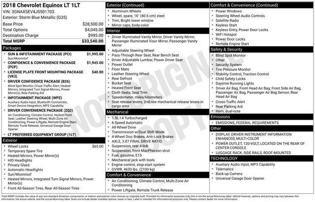 used 2018 Chevrolet Equinox car, priced at $14,995