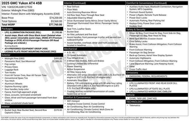 used 2025 GMC Yukon car, priced at $77,995