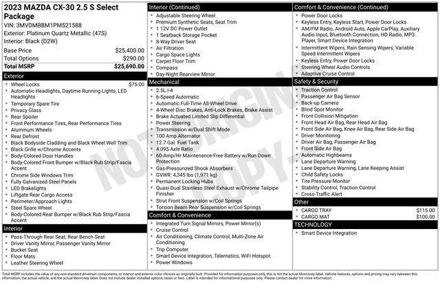 used 2023 Mazda CX-30 car, priced at $22,995
