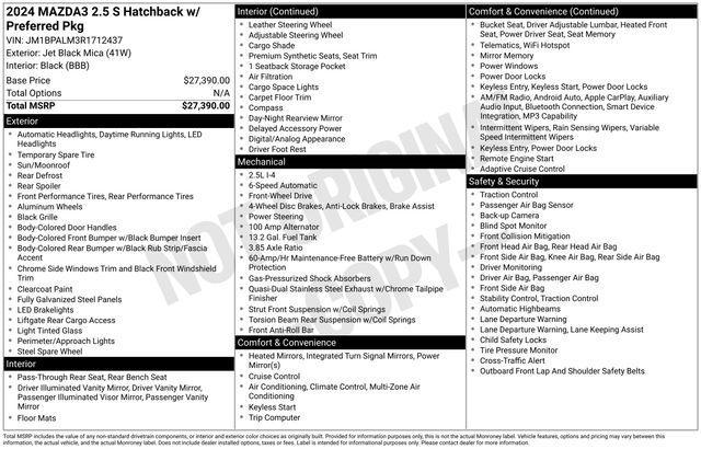 used 2024 Mazda Mazda3 car, priced at $22,500