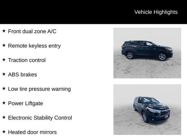 used 2015 Toyota Highlander car, priced at $16,995
