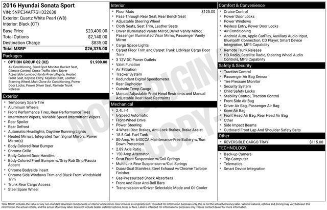 used 2016 Hyundai Sonata car, priced at $6,783