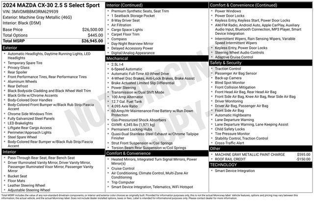 used 2024 Mazda CX-30 car, priced at $21,990