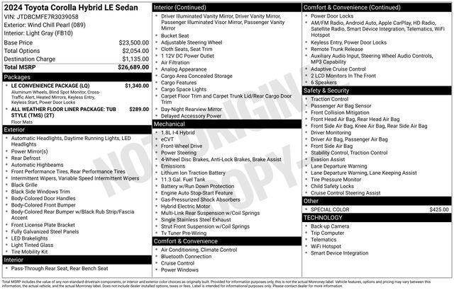 used 2024 Toyota Corolla car, priced at $21,940