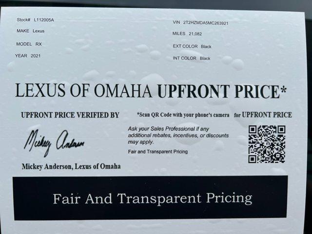 used 2021 Lexus RX 350 car, priced at $44,000