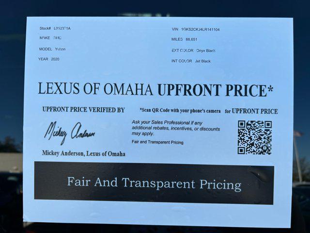 used 2020 GMC Yukon car, priced at $37,500